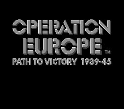 Operation Europe - Path to Victory 1939-45 Title Screen